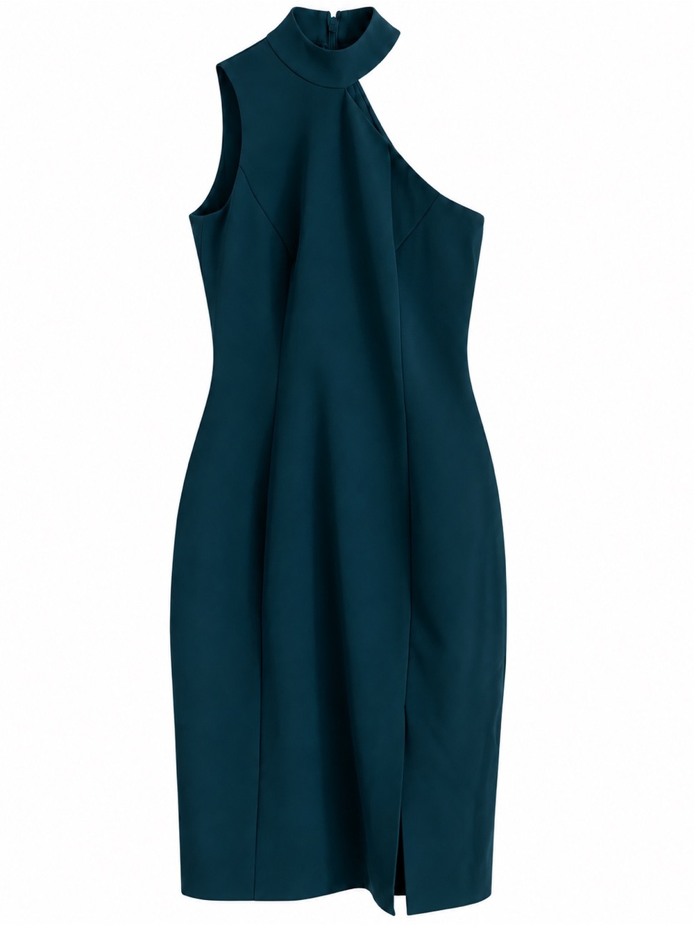 French Connection One-Shoulder Teal Sheath Dress